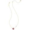 imageKendra Scott Poinsettia Pendant Necklace 14k Gold Plated Brass Red Mix Fashion Jewelry for Women