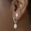 imageKendra Scott Willa Pearl Huggie Earrings in White Pearl Fashion Jewelry for WomenGOLD  WHITE PEARL