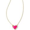 imageKendra Scott Ari Heart Adjustable Length Pendant Necklace for Women Fashion JewelryGOLD  NEON PINK
