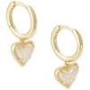 imageKendra Scott Ari Heart Huggie Earrings for Women Fashion JewelryGOLD  IRIDESCENT DRUSY