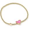 imageKendra Scott Ari Heart Stretch Bracelet Fashion Jewelry for WomenGOLD  HOT PINK DRUSY