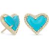 imageKendra Scott Ari Heart Stud Earrings for Women Fashion JewelryGOLD  TURQUOISE MAGENSITE