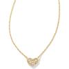 imageKendra Scott Ari Pave Crystal Heart Necklace Fashion Jewelry For WomenGOLD METAL  WHITE CUBIC ZIRCONIA