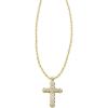 imageKendra Scott Cross Crystal Pendant Necklace Fashion Jewelry for WomenGOLD  WHITE CRYSTAL