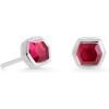 imageKendra Scott Davie Stud Earrings in Sterling Silver Fine Jewelry for Women Red Garnet