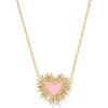 imageKendra Scott Dolly Parton Ari Heart Short Pendant Necklace Fashion Jewelry for WomenLIGHT PINK DRUSY