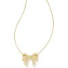 imageKendra Scott Krista Bow Short Pendant Necklace Fashion Jewelry for WomenGOLD  WHITE MIX