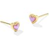 imageKendra Scott Mini Ari Heart Stud Earring Fashion Jewelry for WomenGOLD  BUBBLEGUM PINK OPAL