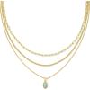 imageKendra Scott Mini Elisa Triple Strand Necklace Fashion Jewelry for WomenLIGHT TEAL KYOCERA OPAL