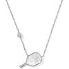 imageKendra Scott Pickleball Short Pendant Necklace Fashion Jewelry for WomenRHODIUM  IVORY MOTHER OF PEARL