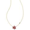 imageKendra Scott Poinsettia Pendant Necklace 14k Gold Plated Brass Red Mix Fashion Jewelry for Women