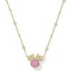 imageKendra Scott x Disney Minnie Mouse Short Pendant Necklace Fashion Jewelry for WomenGOLD  HOT PINK DRUSY