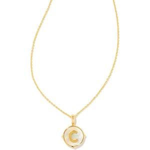imageKendra Scott 14k GoldPlated Brass Letter AZ Disc Reversible Pendant Necklace Fashion Jewelry for WomenLetter C