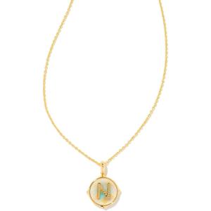 imageKendra Scott 14k GoldPlated Brass Letter AZ Disc Reversible Pendant Necklace Fashion Jewelry for WomenLetter N