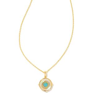 imageKendra Scott 14k GoldPlated Brass Letter AZ Disc Reversible Pendant Necklace Fashion Jewelry for WomenLetter O