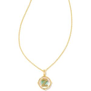 imageKendra Scott 14k GoldPlated Brass Letter AZ Disc Reversible Pendant Necklace Fashion Jewelry for WomenLetter Z