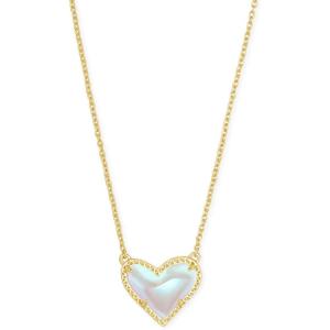 imageKendra Scott Ari Heart Adjustable Length Pendant Necklace for Women Fashion JewelryGOLD  IRIDESCENT DICHROIC GLASS