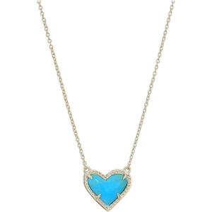 imageKendra Scott Ari Heart Adjustable Length Pendant Necklace for Women Fashion JewelryGOLD  TURQUOISE MAGENSITE