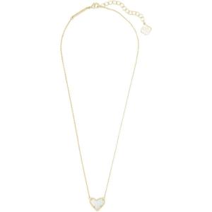 imageKendra Scott Ari Heart Adjustable Length Pendant Necklace for Women Fashion JewelryGold White Opal