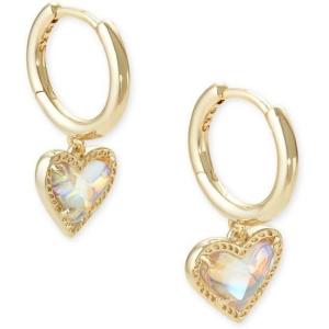 imageKendra Scott Ari Heart Huggie Earrings for Women Fashion JewelryGOLD  IRIDESCENT DICHROIC GLASS