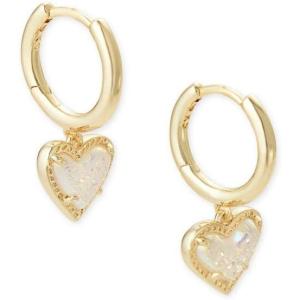 imageKendra Scott Ari Heart Huggie Earrings for Women Fashion JewelryGOLD  IRIDESCENT DRUSY