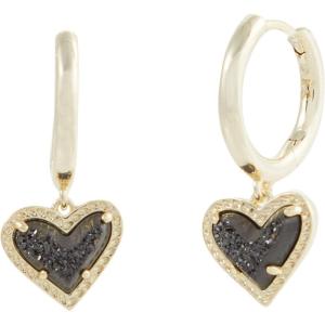 imageKendra Scott Ari Heart Huggie Earrings for Women Fashion JewelryGold Black Drusy