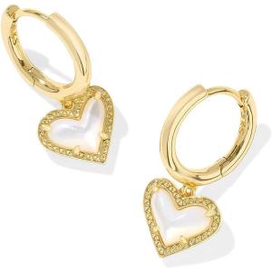 imageKendra Scott Ari Heart Huggie Earrings for Women Fashion JewelryIVORY MOTHER OF PEARL