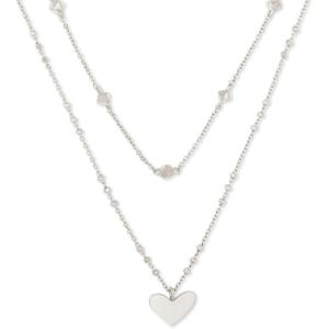 imageKendra Scott Ari Heart Multistrand Necklace Fashion Jewelry for WomenRHODIUM METAL