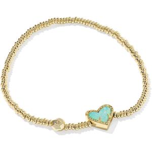 imageKendra Scott Ari Heart Stretch Bracelet Fashion Jewelry for WomenGOLD  BRIGHT AQUA DRUSY