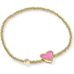 imageKendra Scott Ari Heart Stretch Bracelet Fashion Jewelry for WomenGOLD  HOT PINK DRUSY