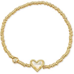imageKendra Scott Ari Heart Stretch Bracelet Fashion Jewelry for WomenGOLD  IVORY MOTHER OF PEARL