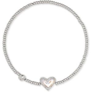 imageKendra Scott Ari Heart Stretch Bracelet Fashion Jewelry for WomenRHODIUM  DICHROIC GLASS