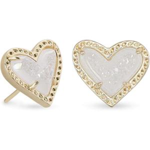 imageKendra Scott Ari Heart Stud Earrings for Women Fashion JewelryGOLD  IRIDESCENT DRUSY