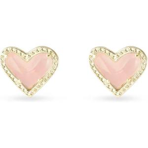 imageKendra Scott Ari Heart Stud Earrings for Women Fashion JewelryGOLD  ROSE QUARTZ