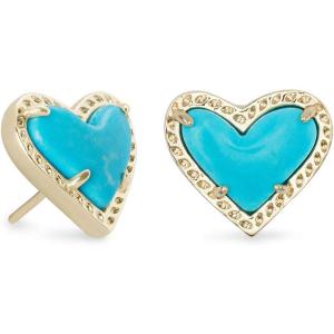 imageKendra Scott Ari Heart Stud Earrings for Women Fashion JewelryGOLD  TURQUOISE MAGENSITE