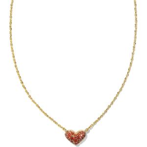 imageKendra Scott Ari Pave Crystal Heart Necklace Fashion Jewelry For WomenGOLD  GARNET