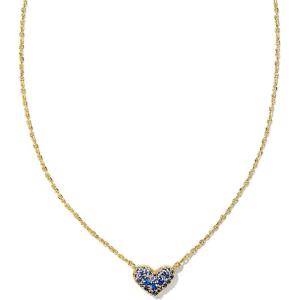 imageKendra Scott Ari Pave Crystal Heart Necklace Fashion Jewelry For WomenGOLD  SAPPHIRE VIVID BLUE
