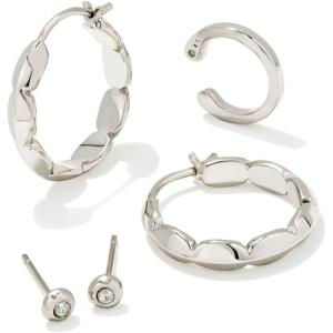 imageKendra Scott Brooke Huggie ampamp Stud Earrings for Women Fashion JewelryRHODIUM METAL