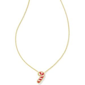 imageKendra Scott Candy Cane Pendant Necklace 14k Gold Plated Brass Fashion Jewelry for Women