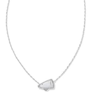 imageKendra Scott Cheer Short Pendant Necklace Fashion Jewelry for WomenRHODIUM  WHITE MOTHER OF PEARL