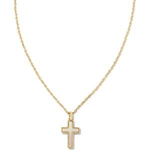 imageKendra Scott Cross Crystal Pendant Necklace Fashion Jewelry for WomenGOLD  IVORY MOTHER OF PEARL