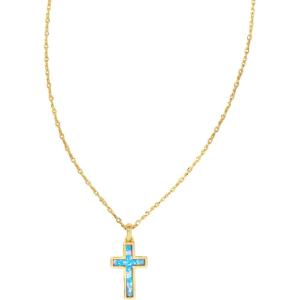 imageKendra Scott Cross Pendant Necklace for Women Fashion JewelryGOLD  PERIWINKLE OPAL