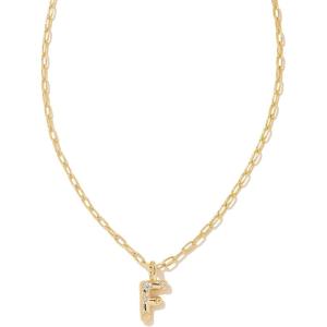 imageKendra Scott Crystal Letter Short Pendant Necklace Fashion Jewelry for WomenLetter F GOLDPLATED