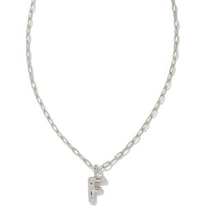 imageKendra Scott Crystal Letter Short Pendant Necklace Fashion Jewelry for WomenLetter F RHODIUMPLATED