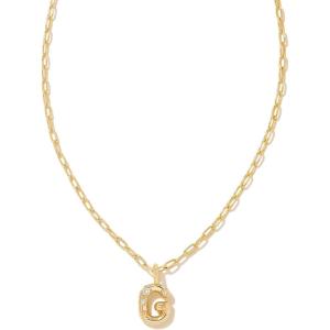 imageKendra Scott Crystal Letter Short Pendant Necklace Fashion Jewelry for WomenLetter G GOLDPLATED