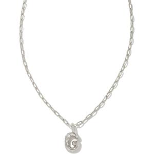 imageKendra Scott Crystal Letter Short Pendant Necklace Fashion Jewelry for WomenLetter G RHODIUMPLATED