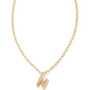 imageKendra Scott Crystal Letter Short Pendant Necklace Fashion Jewelry for WomenLetter N GOLDPLATED