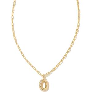 imageKendra Scott Crystal Letter Short Pendant Necklace Fashion Jewelry for WomenLetter O GOLDPLATED