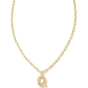 imageKendra Scott Crystal Letter Short Pendant Necklace Fashion Jewelry for WomenLetter Q GOLDPLATED