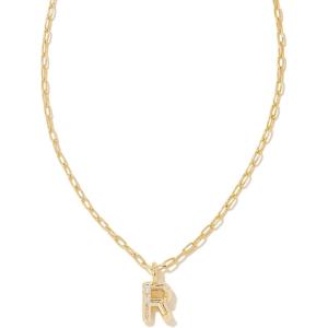 imageKendra Scott Crystal Letter Short Pendant Necklace Fashion Jewelry for WomenLetter R GOLDPLATED